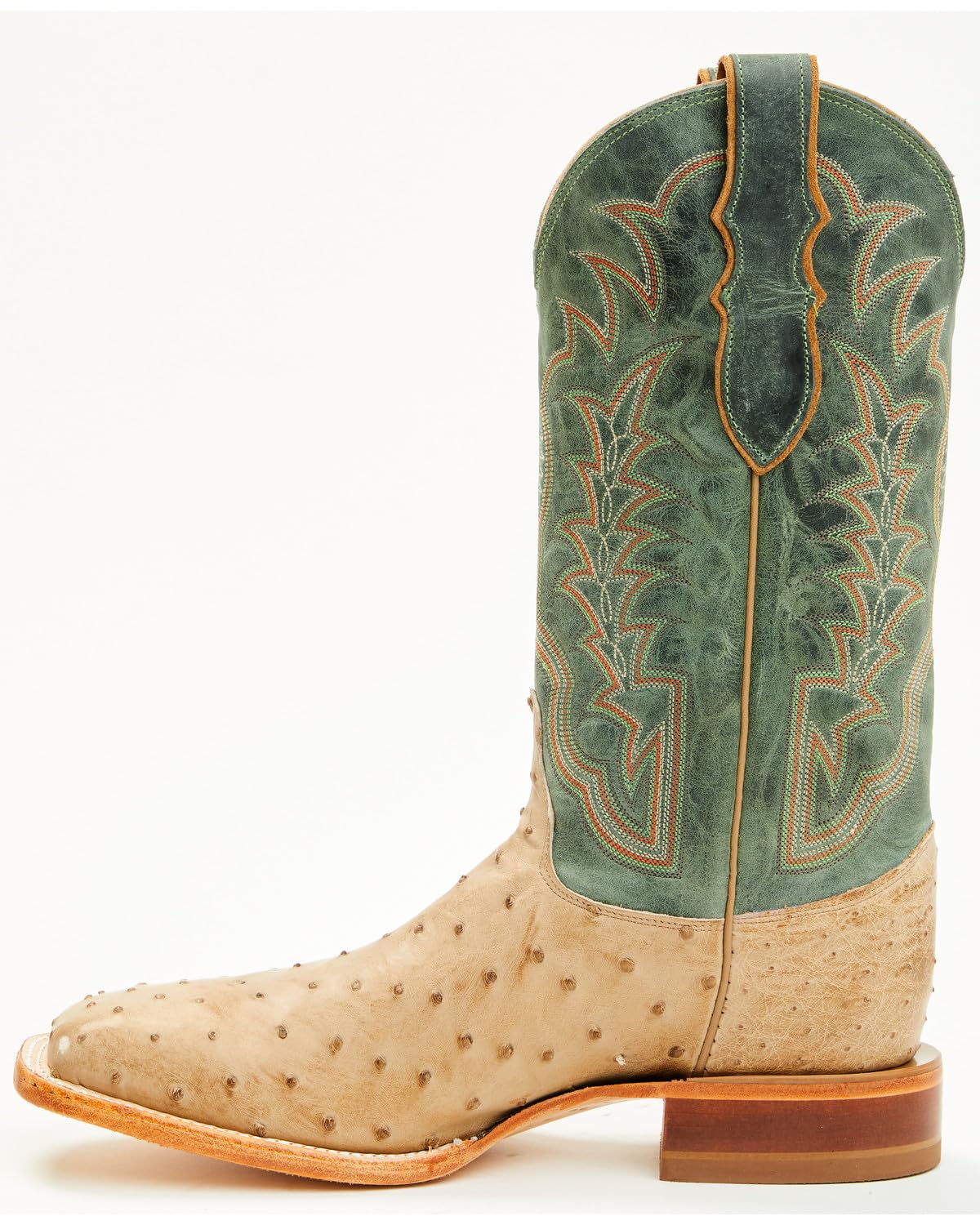 Men's Ostrich Western Boot Broad Square Toe H9046