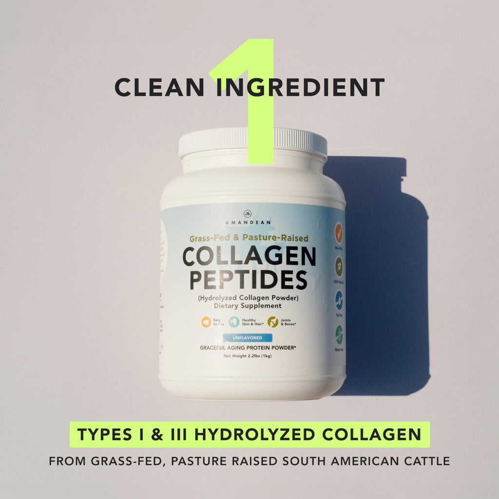 Collagen Peptides Powder, Grass-Fed, Hydrolyzed, Type 1 & 3, 1kg D9517