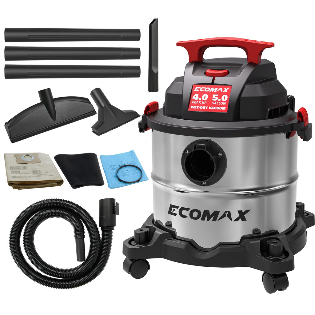 Wet and Dry 5 Gallon 4 HP Stainless Steel Shop Vacuum W491612