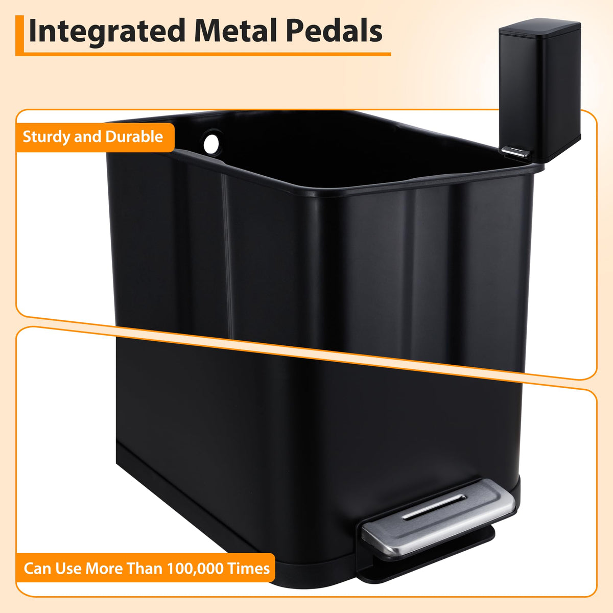 13.2 Gallon Stainless Steel Step Trash Can H8184