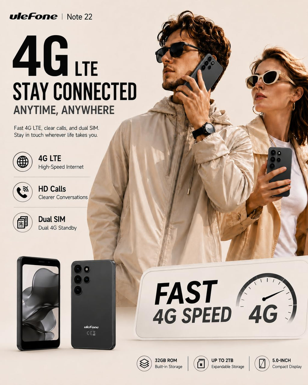 Unlocked 5" Compact Android Smartphone Y1708