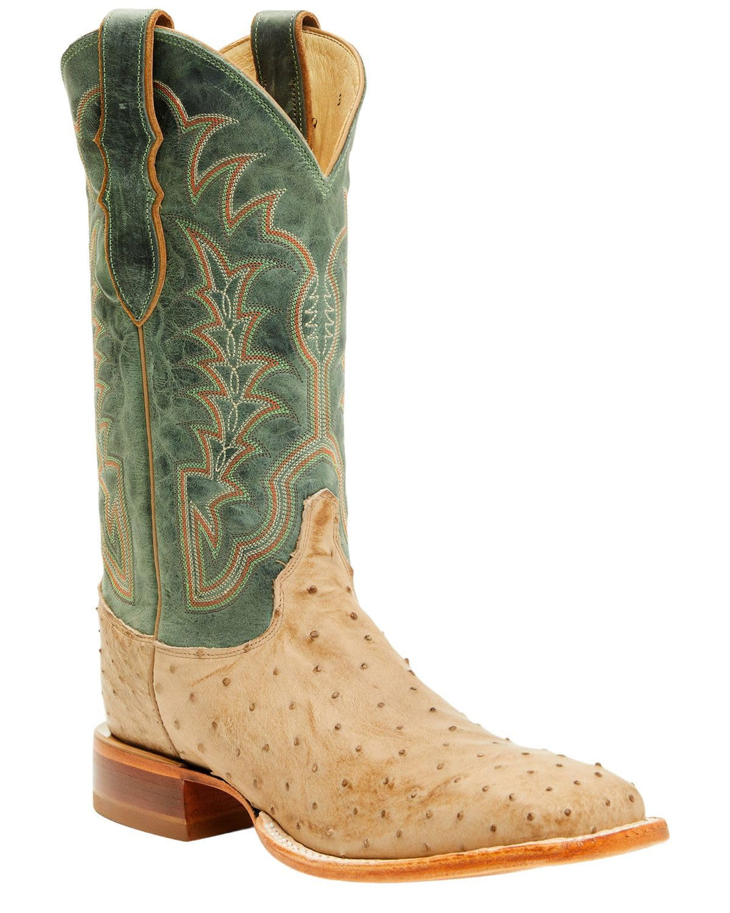 Men's Ostrich Western Boot Broad Square Toe H9046