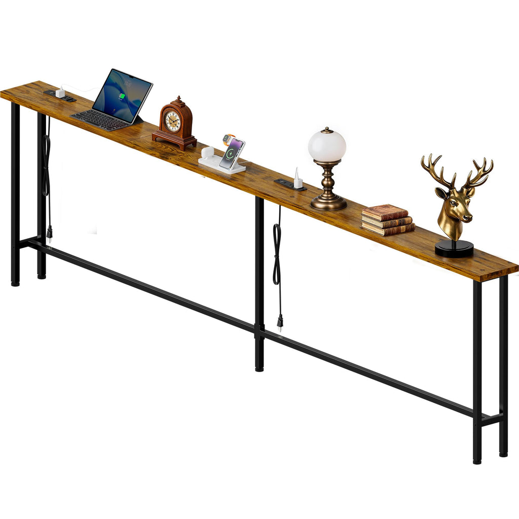 102 Inch Narrow Sofa Table with Power Outlets L139453