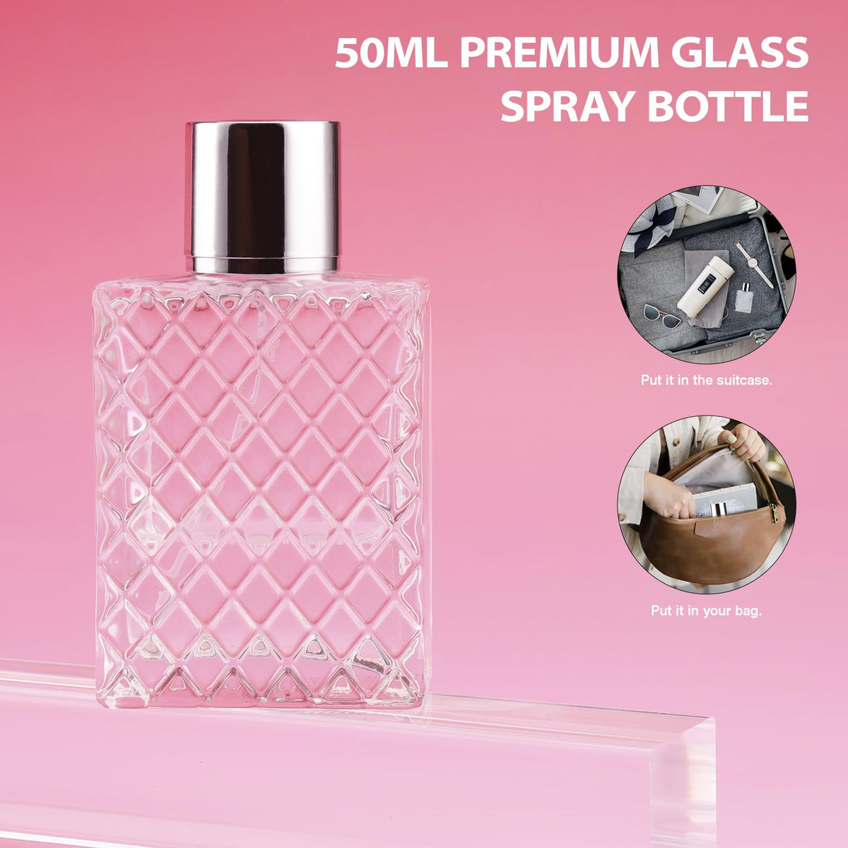 50ml Glass Perfume Bottles Empty Refillable N95174