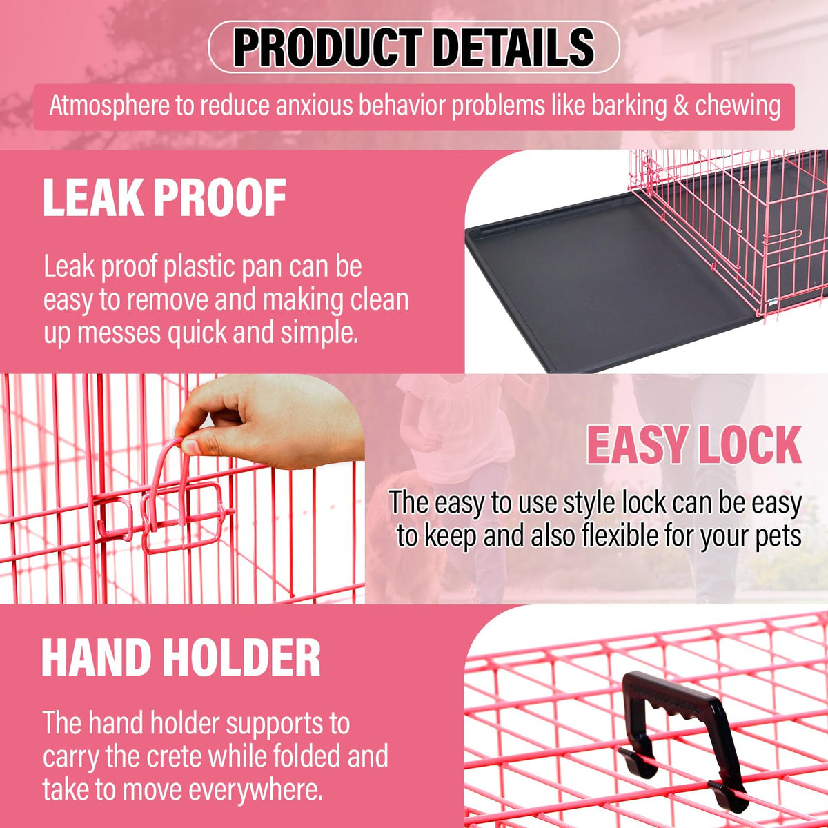 36" Metal Wire Folding Dog Crate with Divider Panel Y60528