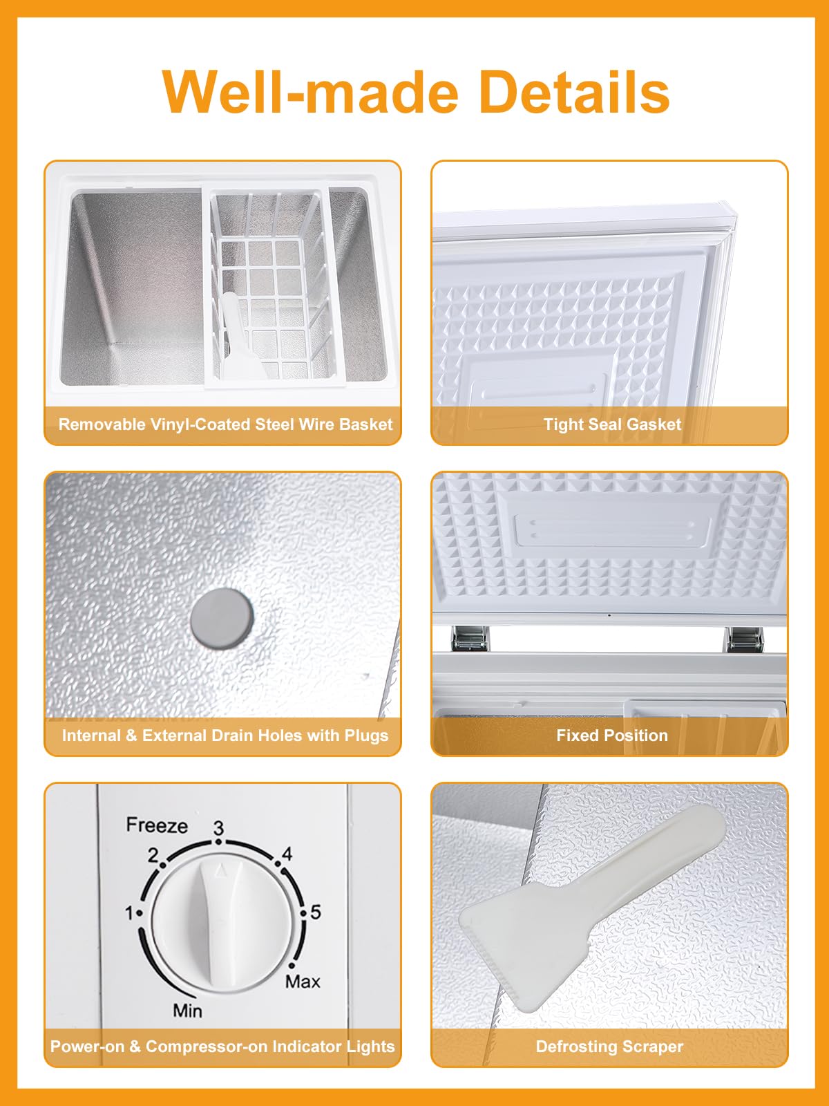 White 5.0 cu.ft Chest Freezer J907