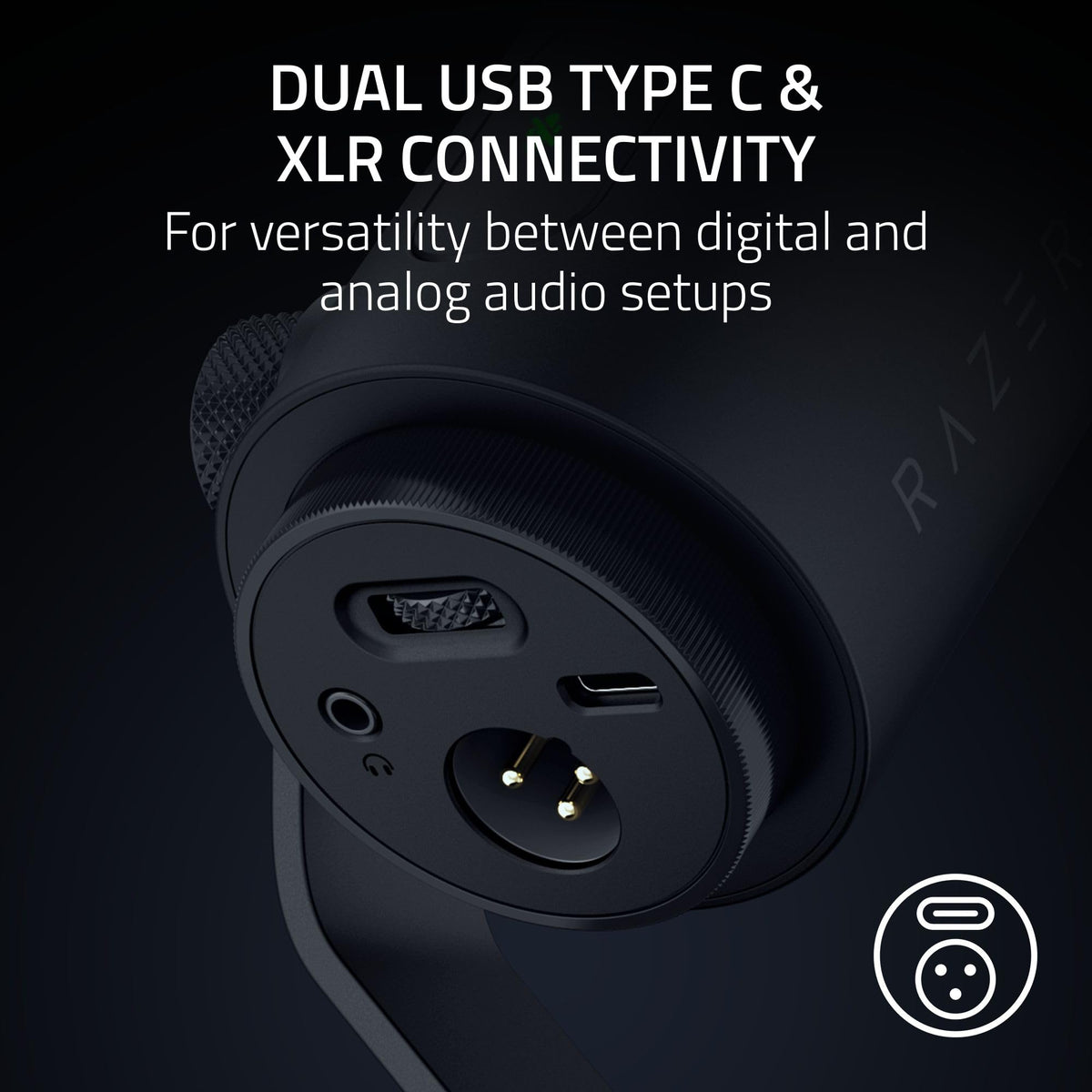 Black Dynamic USB Type C & XLR Microphone J239