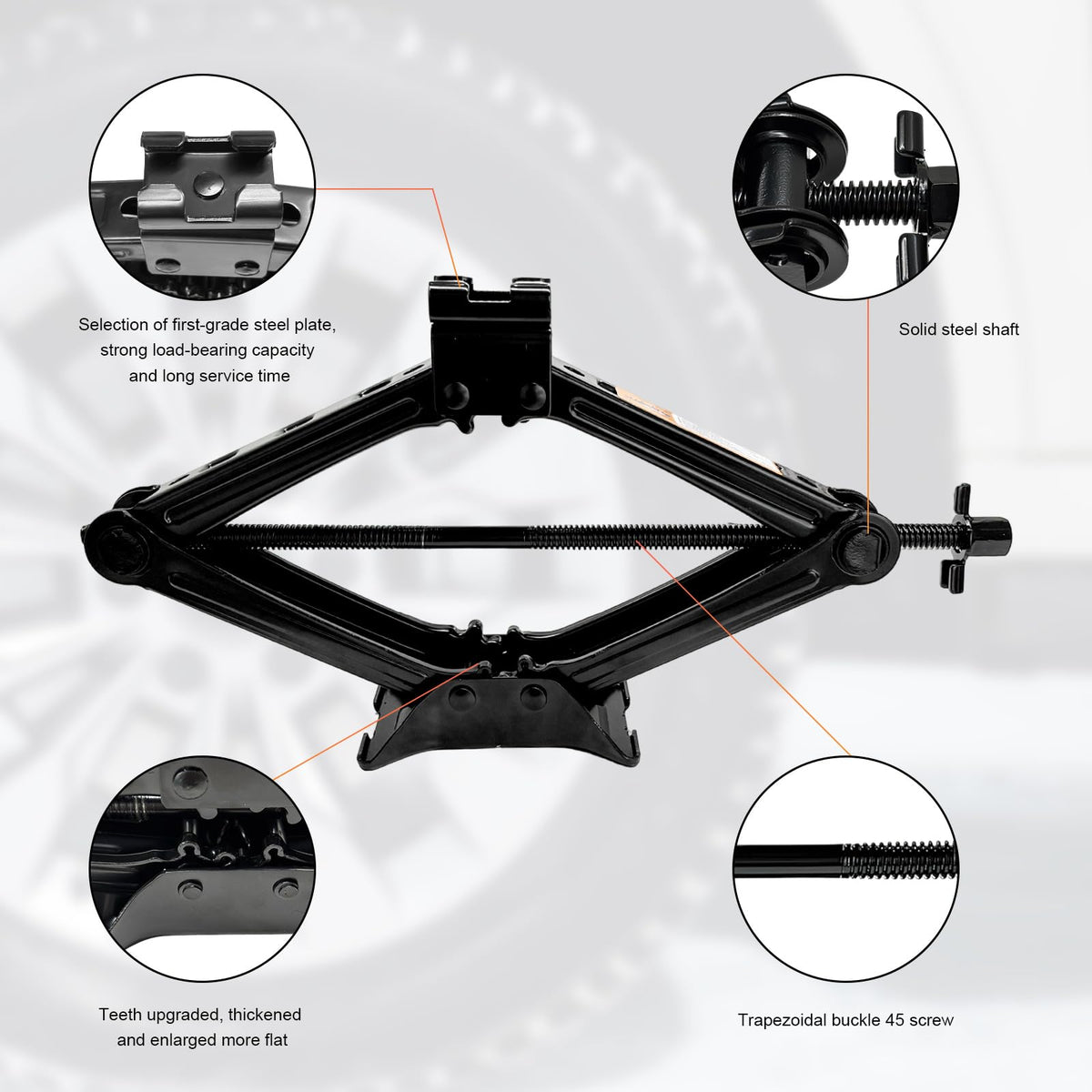 2 Ton Scissor Jack Kit with Lug Wrench G8665