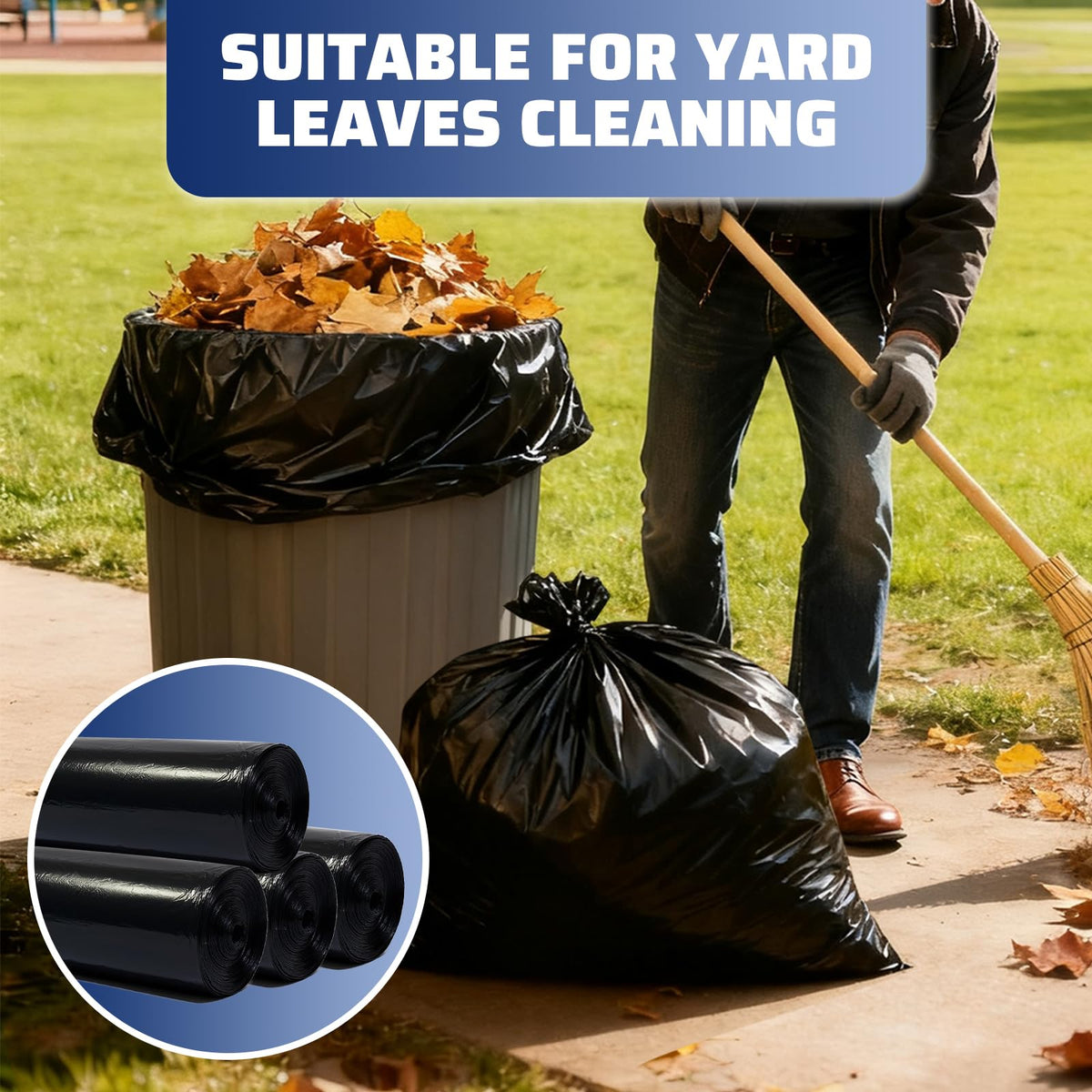 40-45 Gallon 100 Count 21 Micron HDPE Trash Bags L29865