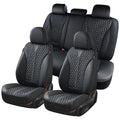 Black 5 Seats Nappa Leather Car Seat Covers Full Set H103