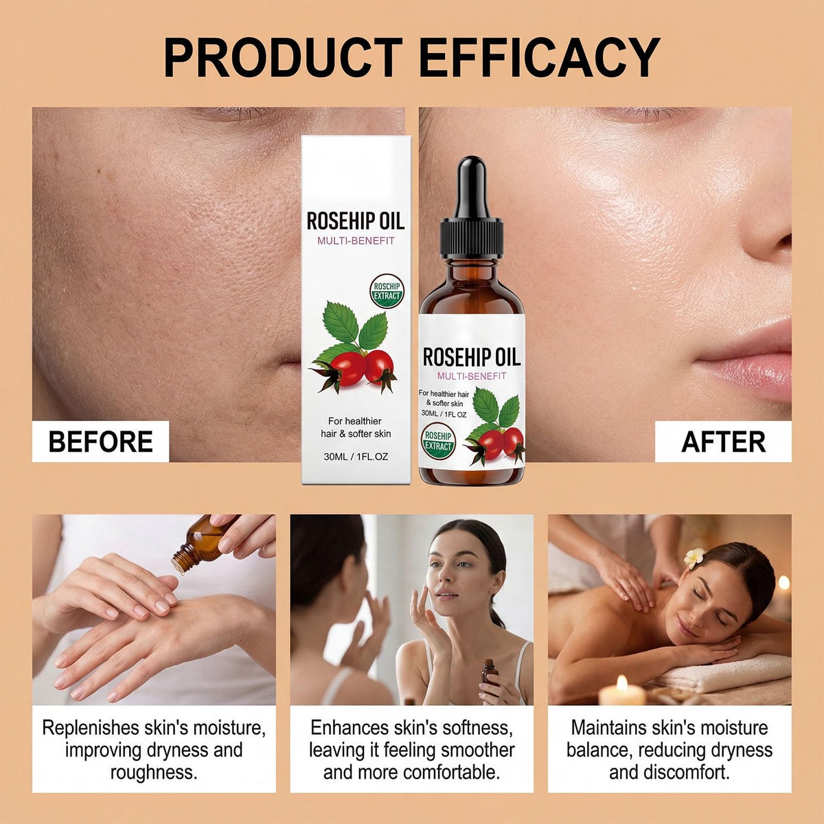 Rosehip Oil Organic Face Oil 1PC Z704207