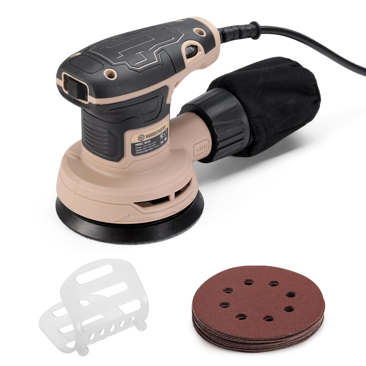 5-Inch Variable Speed Random Orbital Sander with Dust Bag N3074