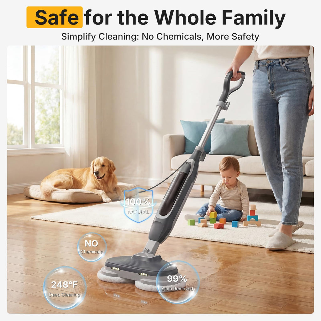 Dual Rotating Scrub & Steam Mop B4449