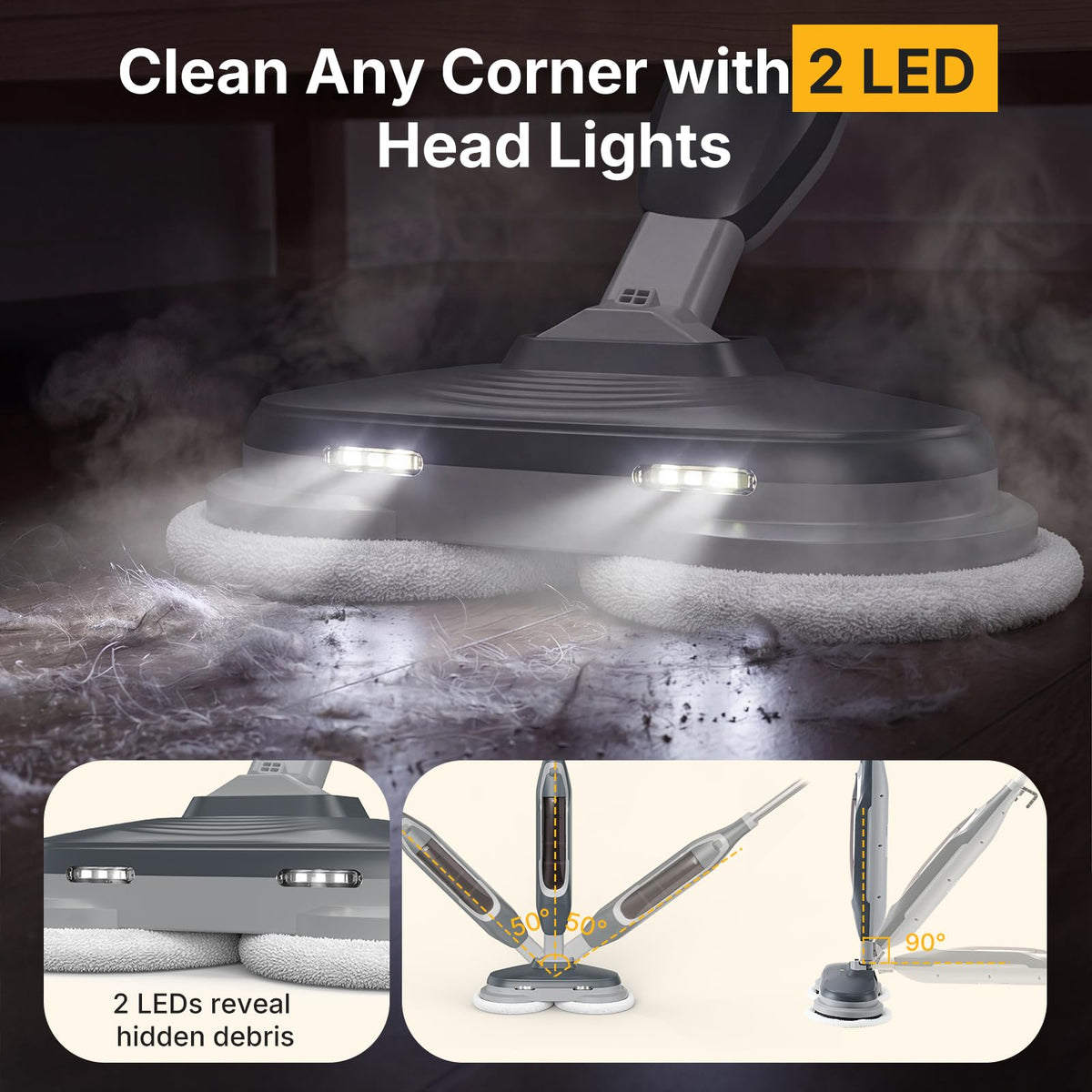 Dual Rotating Scrub & Steam Mop B4449