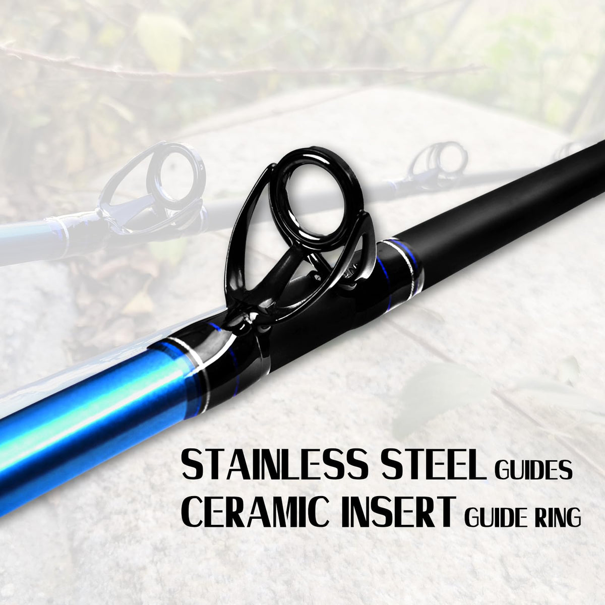 1-Piece 2-Piece Saltwater Trolling Rod Conventional Boat Fishing Pole J3938