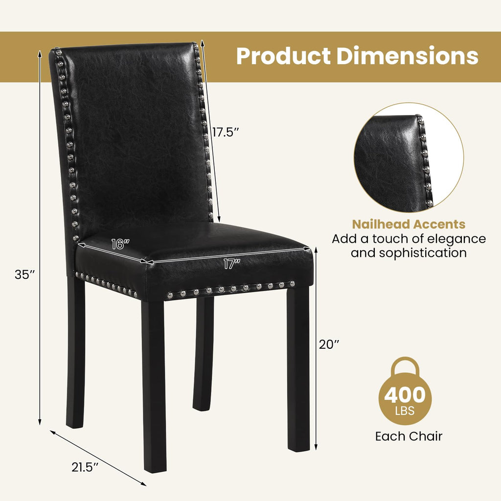 Faux Leather Upholstered Dining Chairs Set of 2 E347