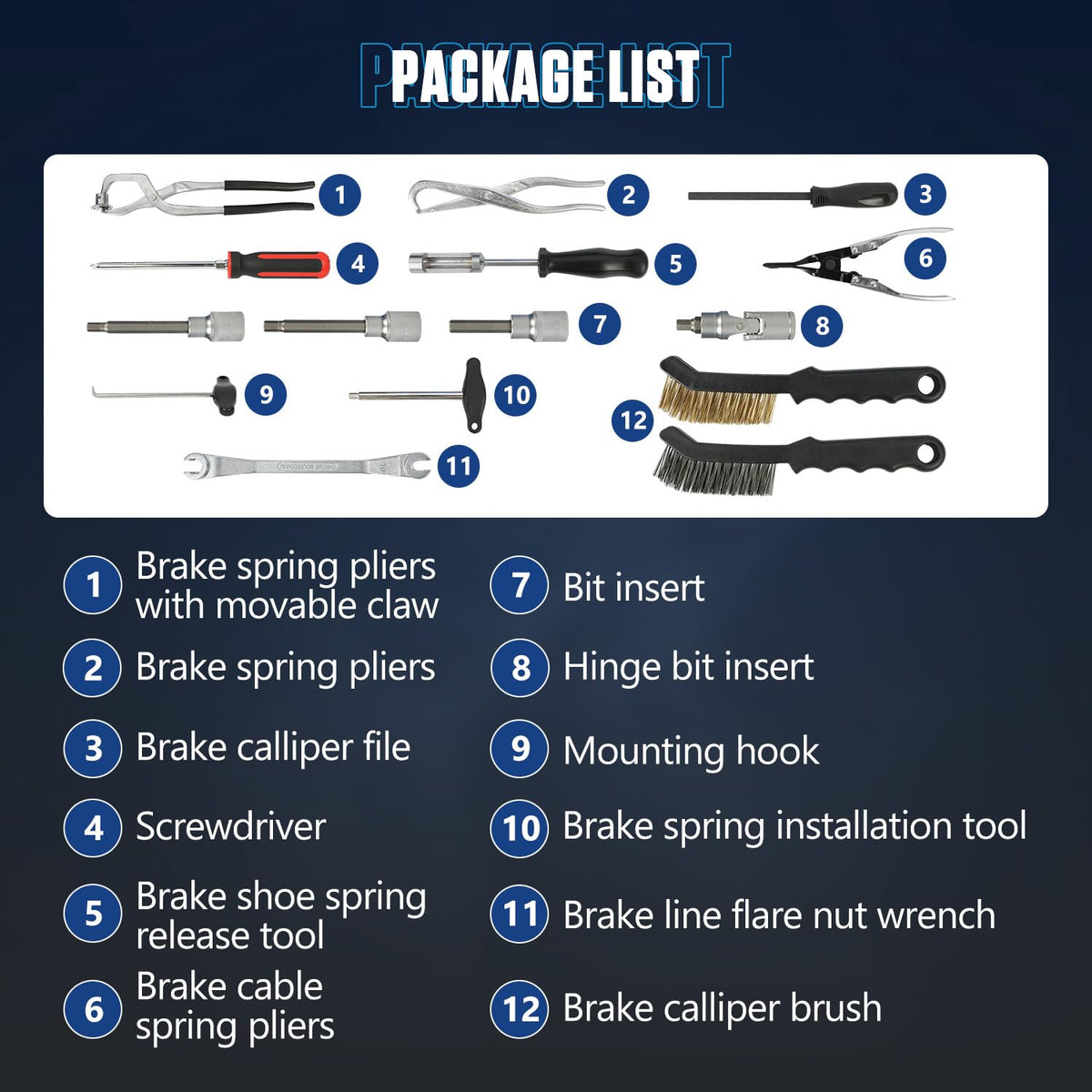 15 Pc Brake Drum Tool Kit W444