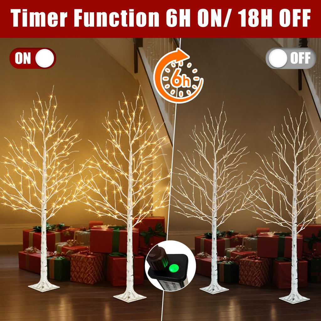 6ft Lighted Birch Tree W507