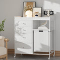 White 4 Drawer Changing Table Dresser with Laundry Hamper O49737