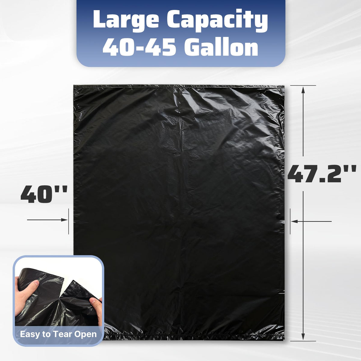 40-45 Gallon 100 Count 21 Micron HDPE Trash Bags L29865