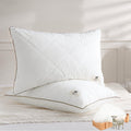 Soft Natural Wool Pillow King Size Set of 2 Cotton Cover O600712