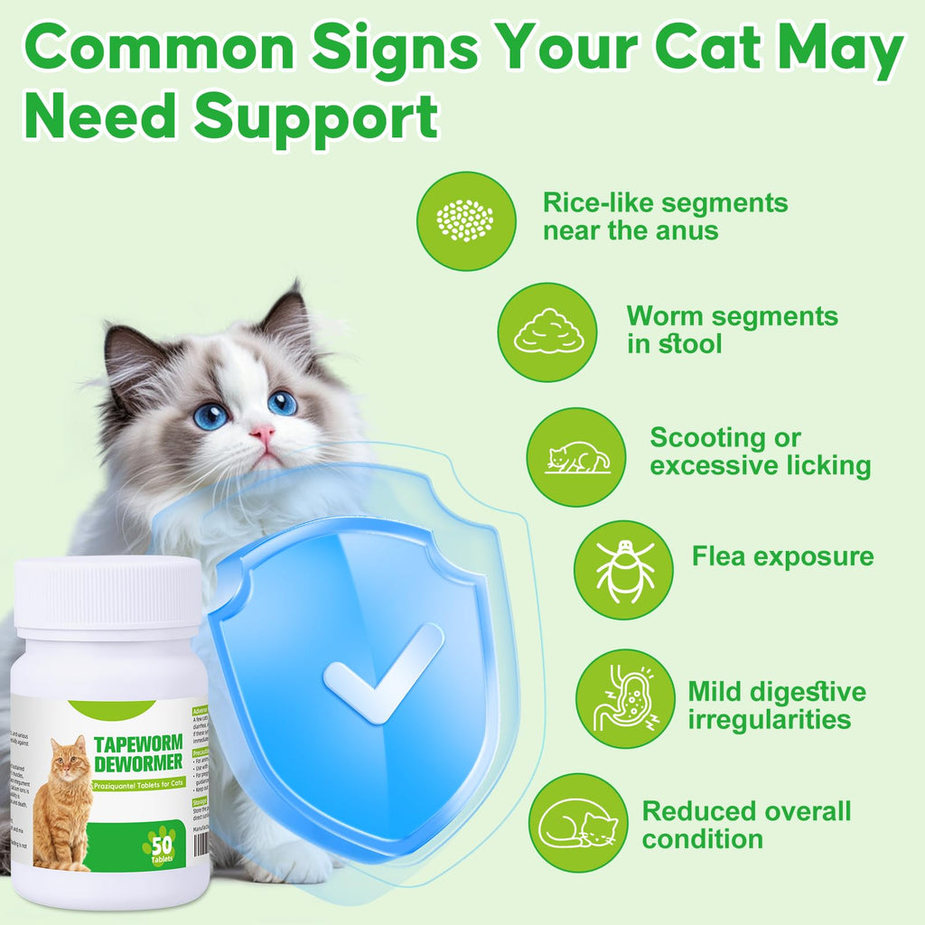 Cat Tapeworm Dewormer Tablets 50 Tablets H147865