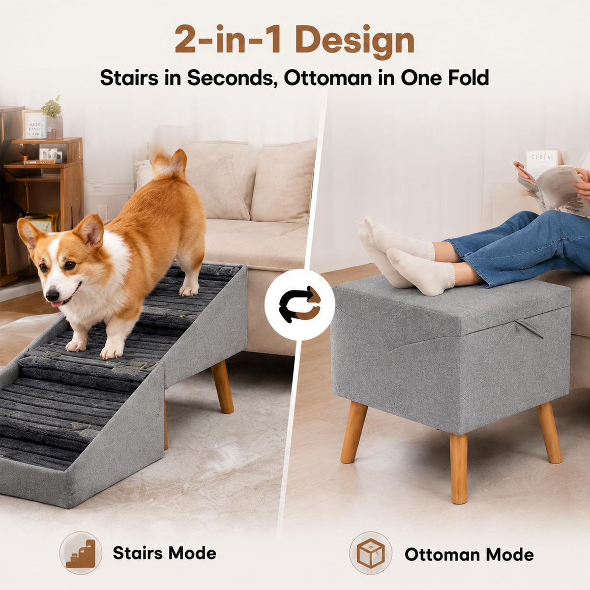 Foldable Anti Slip Pet Stairs D644568