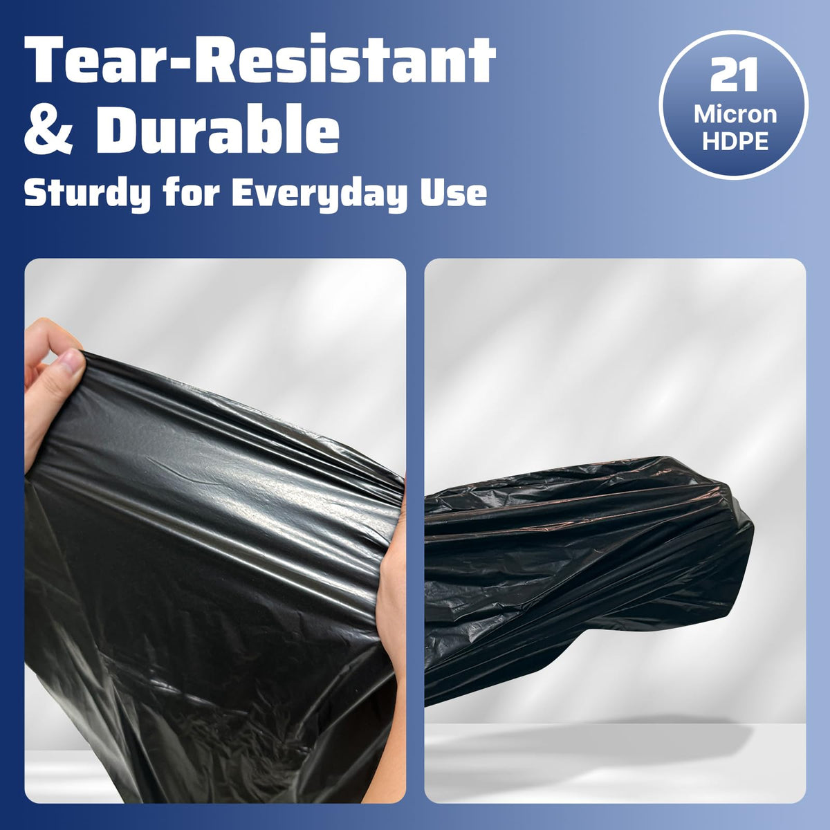 40-45 Gallon 100 Count 21 Micron HDPE Trash Bags L29865