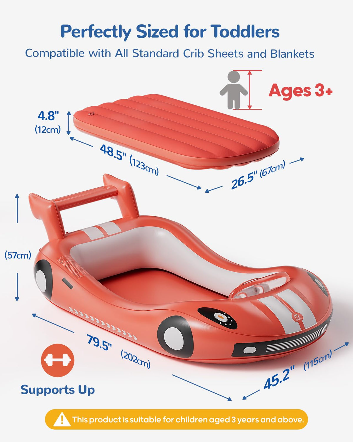 Inflatable Toddler Travel Bed with Electric Pump X8375