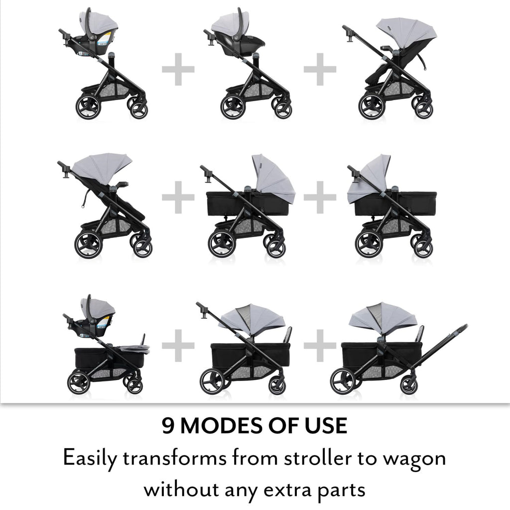 Stroller to Wagon Travel System with Car Seat W9319