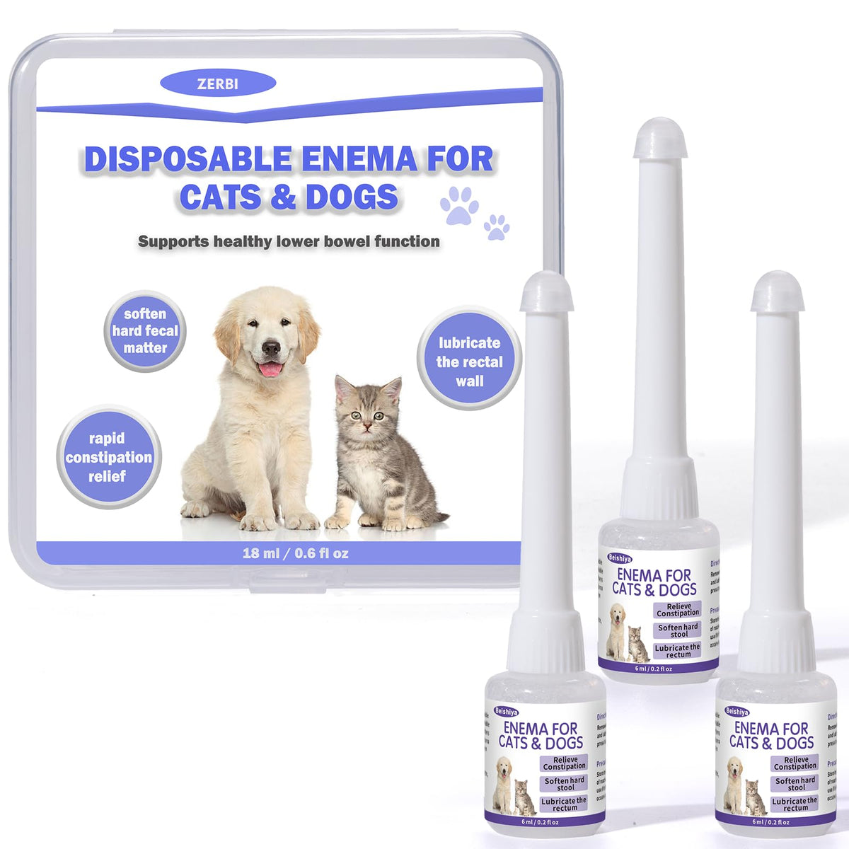 Disposable Enema for Cats & Dogs 6mL (3 Pack) V39182