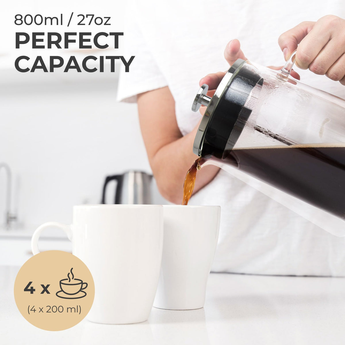 Glass French Press Coffee Maker 27oz L58135