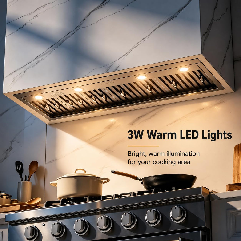 48 inch Stainless Steel Built-in Range Hood with Liner and Baffle Filter M631033