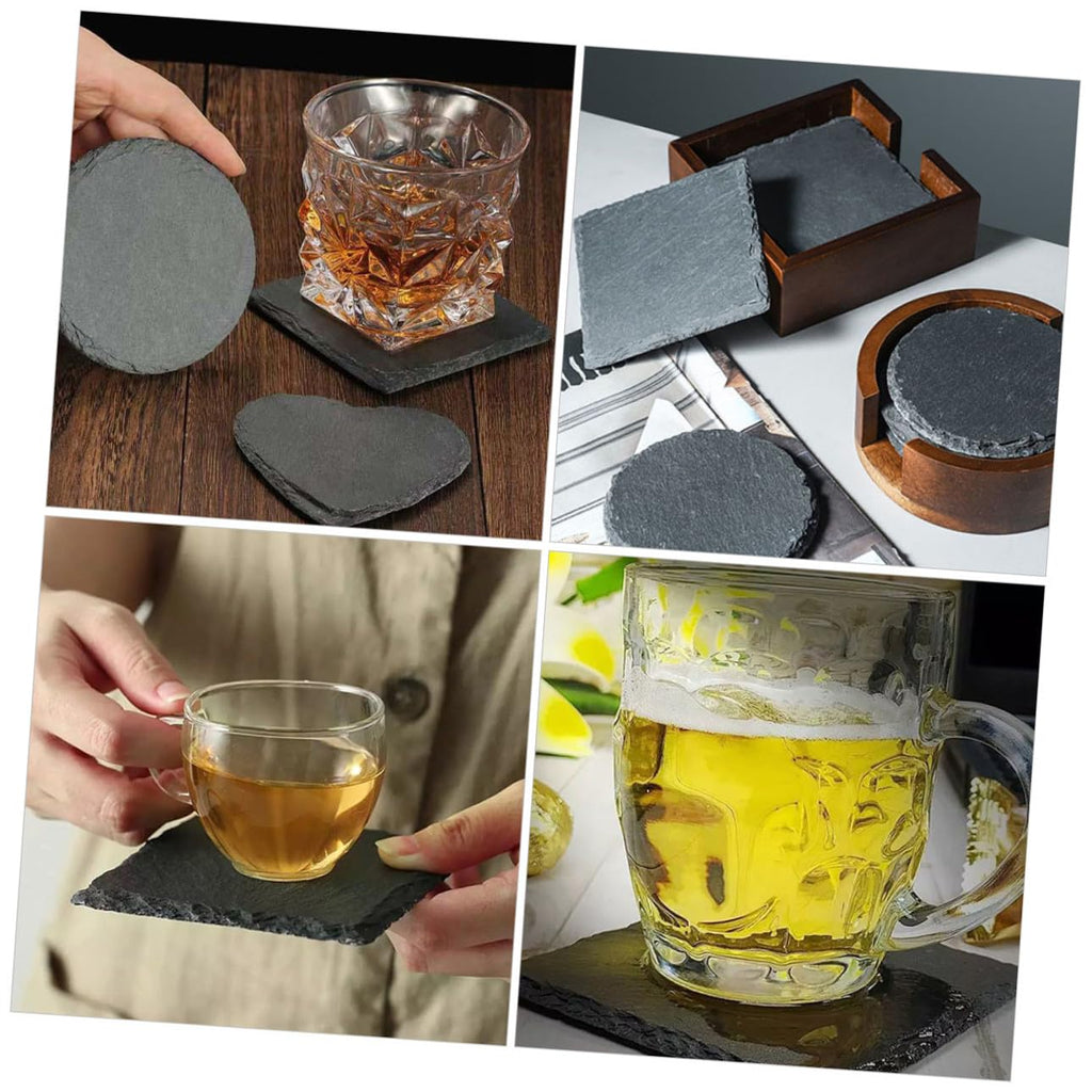 12pcs Natural Stone Coasters Non-Slip Drink Set A4928