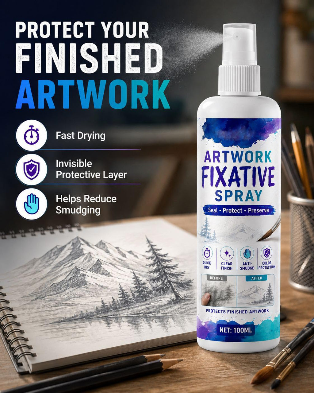 100ml Workable Fixative Spray L929716