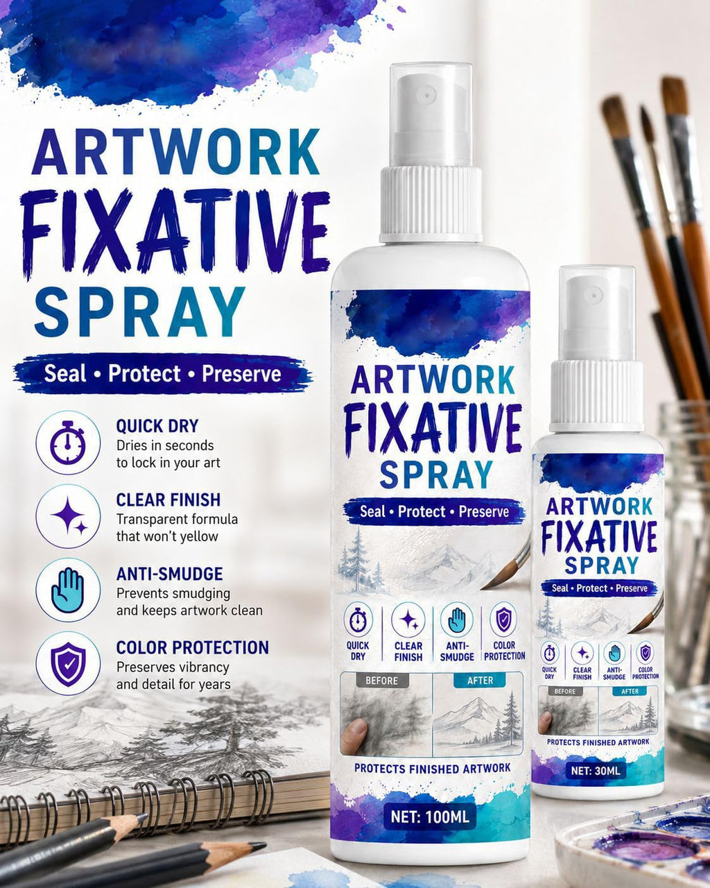 100ml Workable Fixative Spray L929716