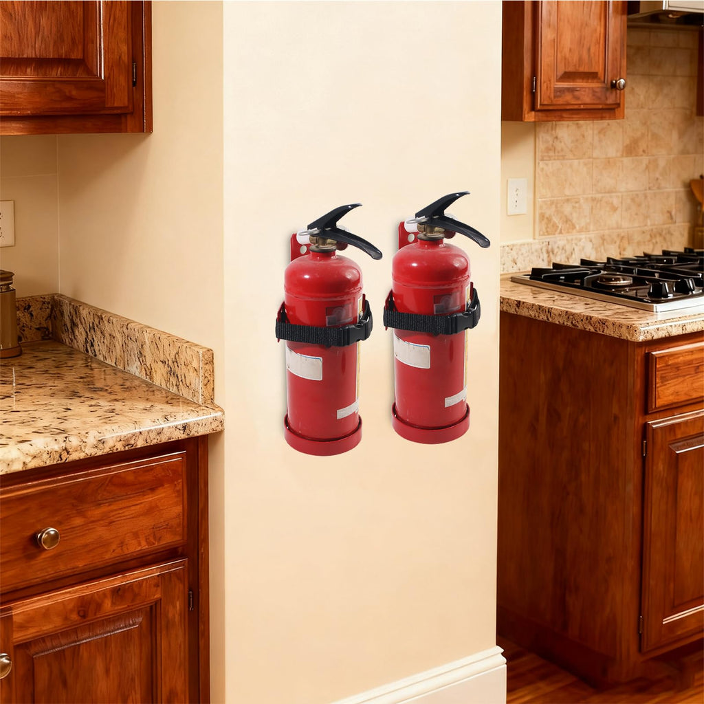 Fire Extinguisher Mount, 2.5LB Adjustable Straps Wall Hanging Holder 2Pcs F48083