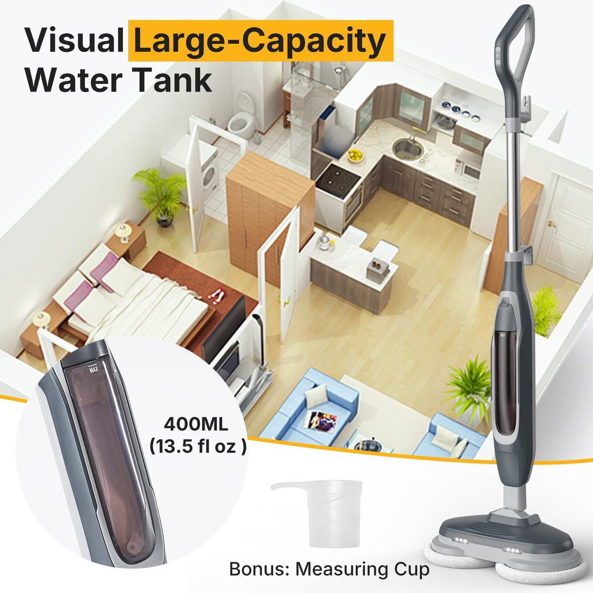Dual Rotating Scrub & Steam Mop B4449