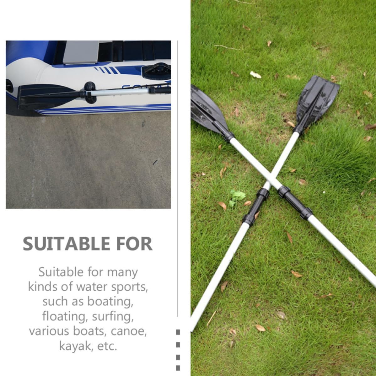 2pcs Telescopic Aluminum Alloy Adjustable Kayak Paddles X83649