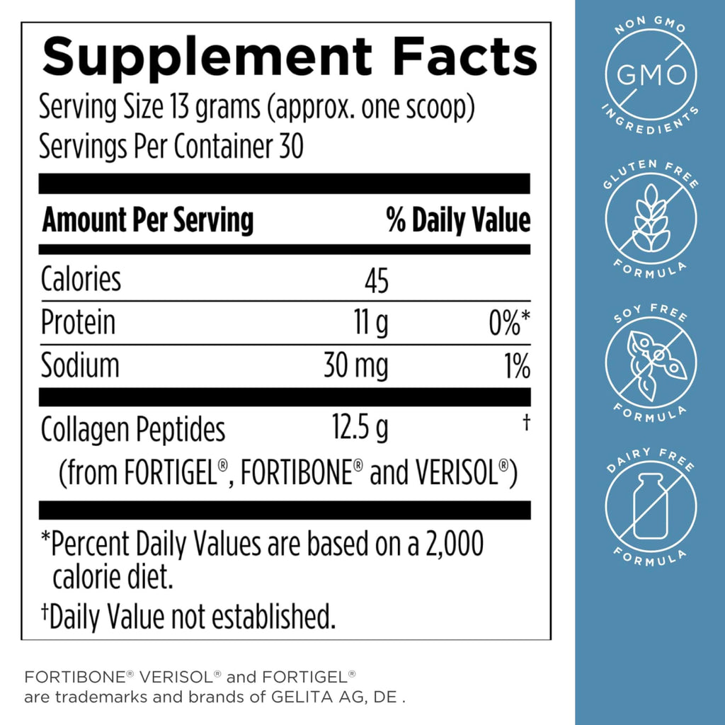 Hydrolyzed Collagen Peptides Powder Unflavored 30 Servings K8684