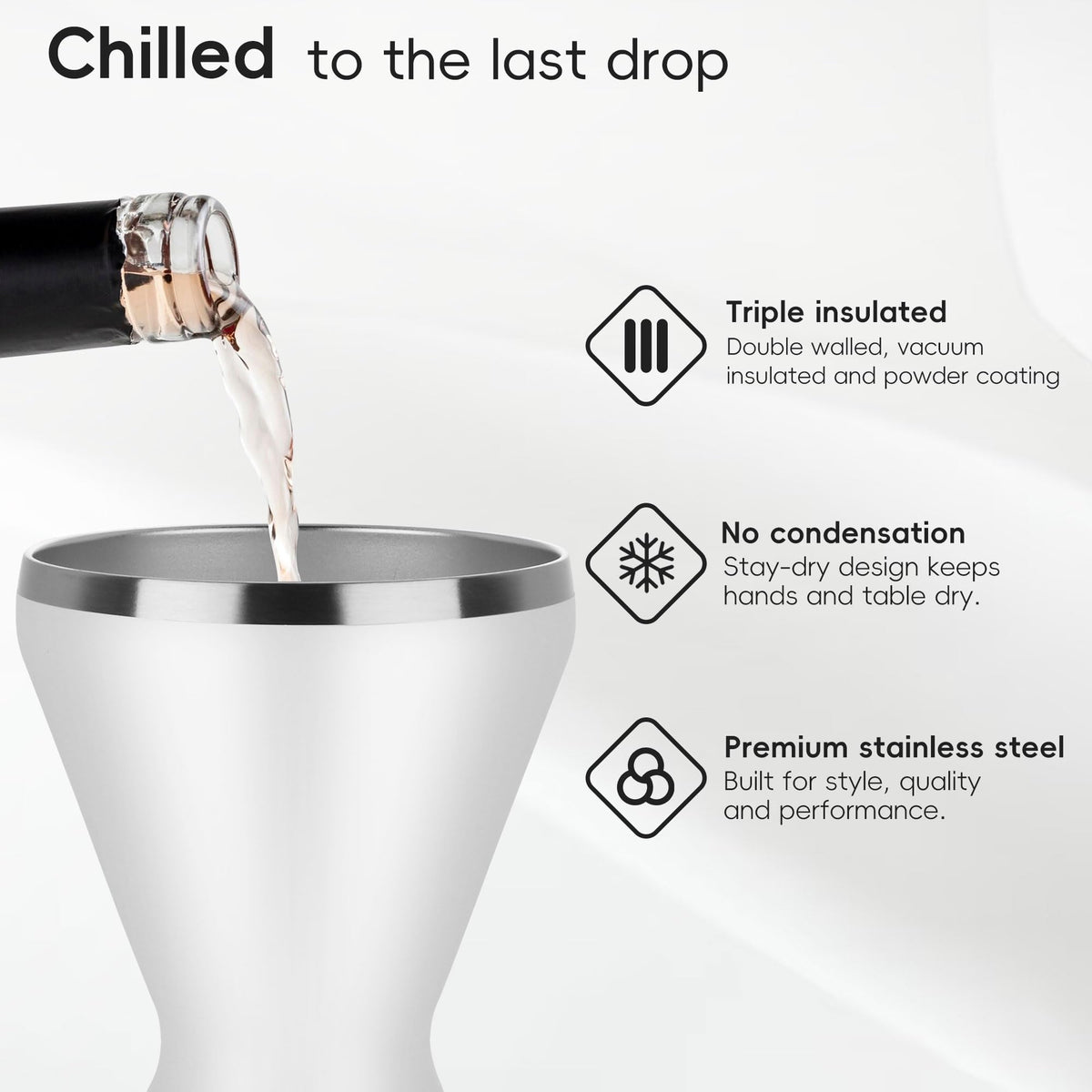 Stemless Insulated Martini Glass Set of 6 Q3002