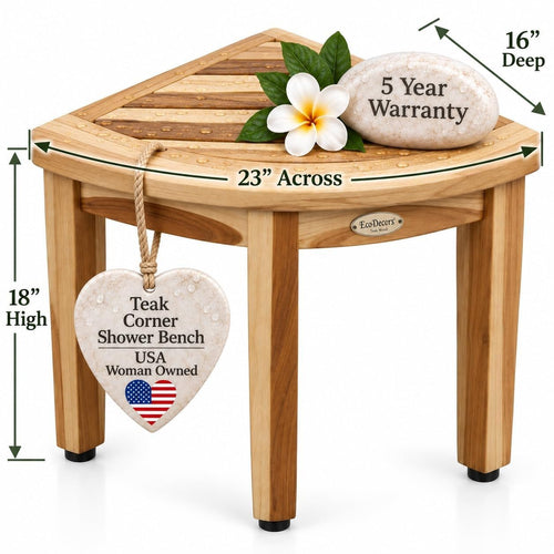 18” Teak Corner Shower Bench I65029