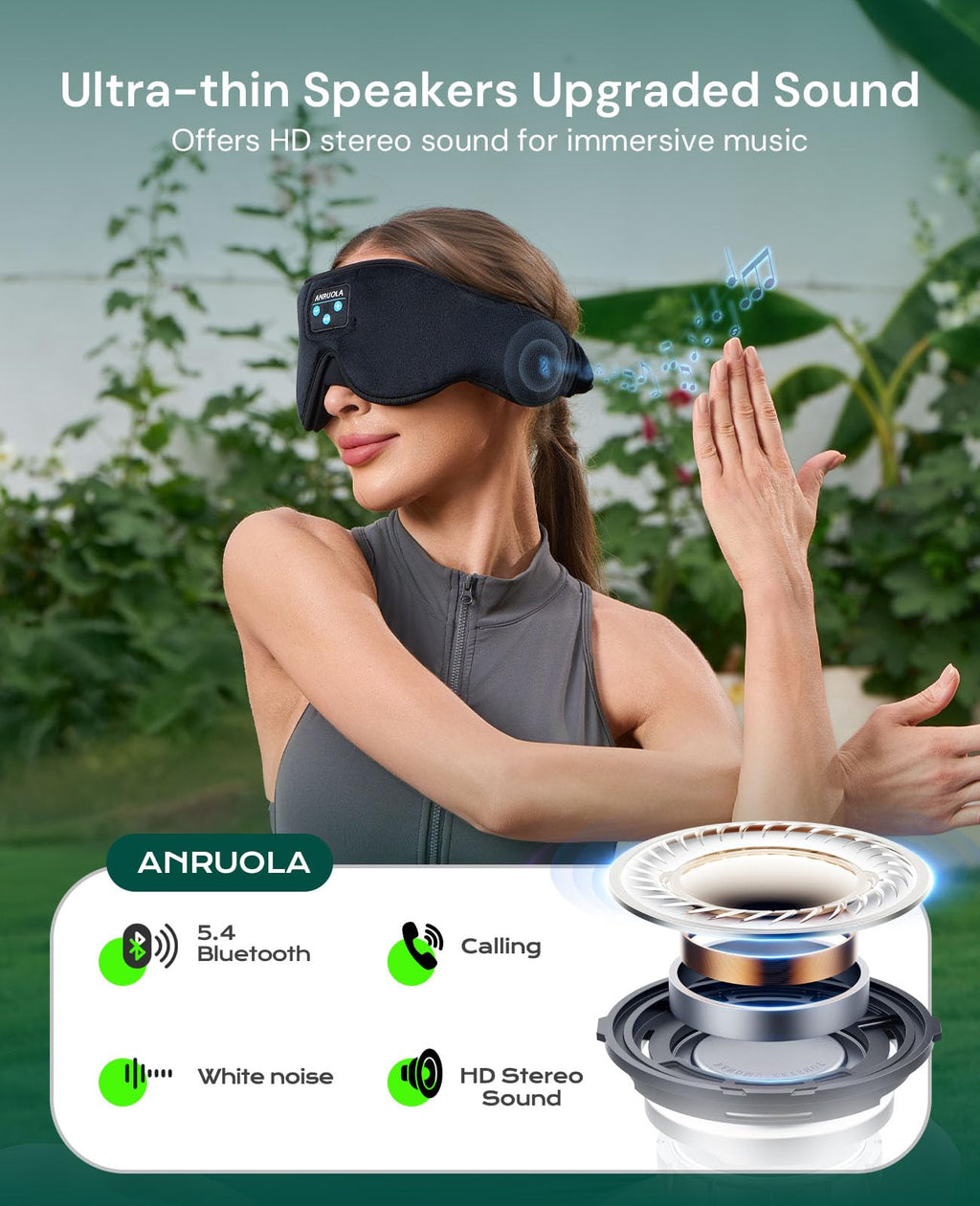 3D Sleep Mask with Bluetooth Headphones V123