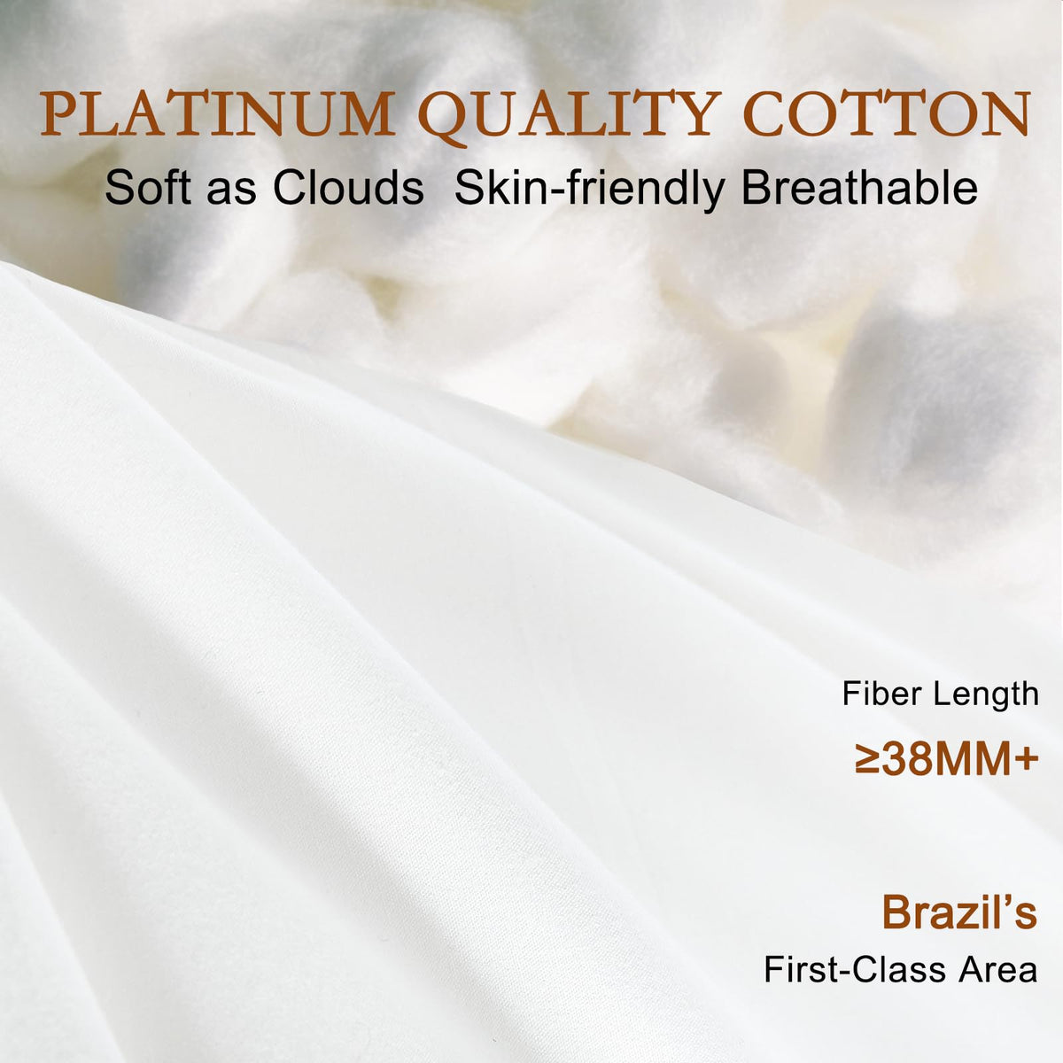 Soft Natural Wool Pillow King Size Set of 2 Cotton Cover O600712