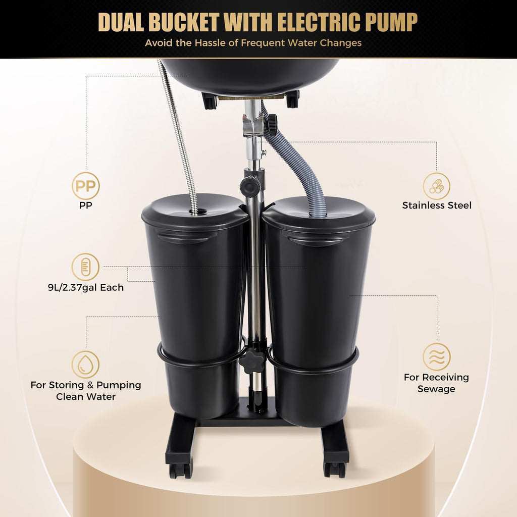Portable Salon Shampoo Sink Basin with Electric Pump D285665