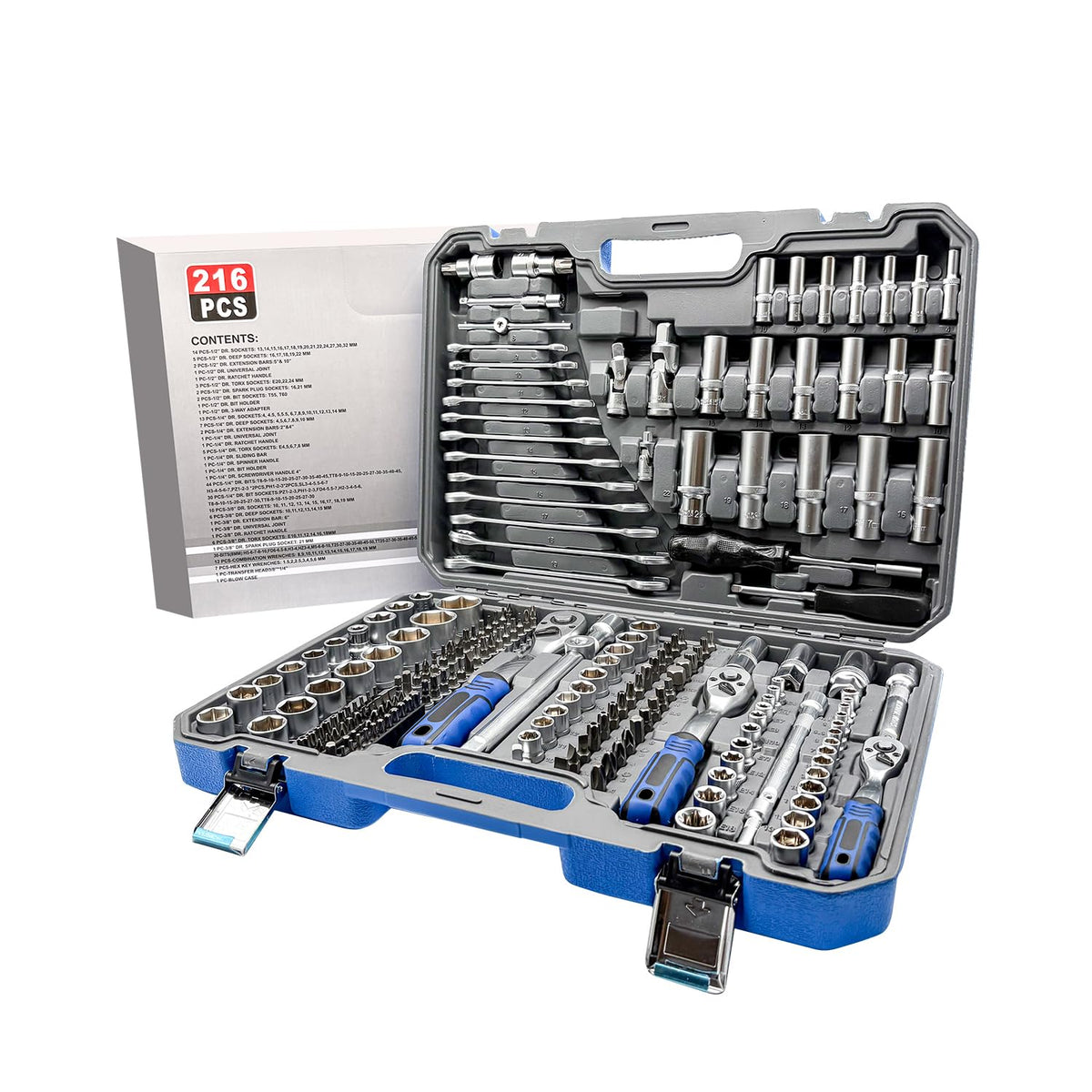 216 Pc Ratchet Socket Wrench Set O929