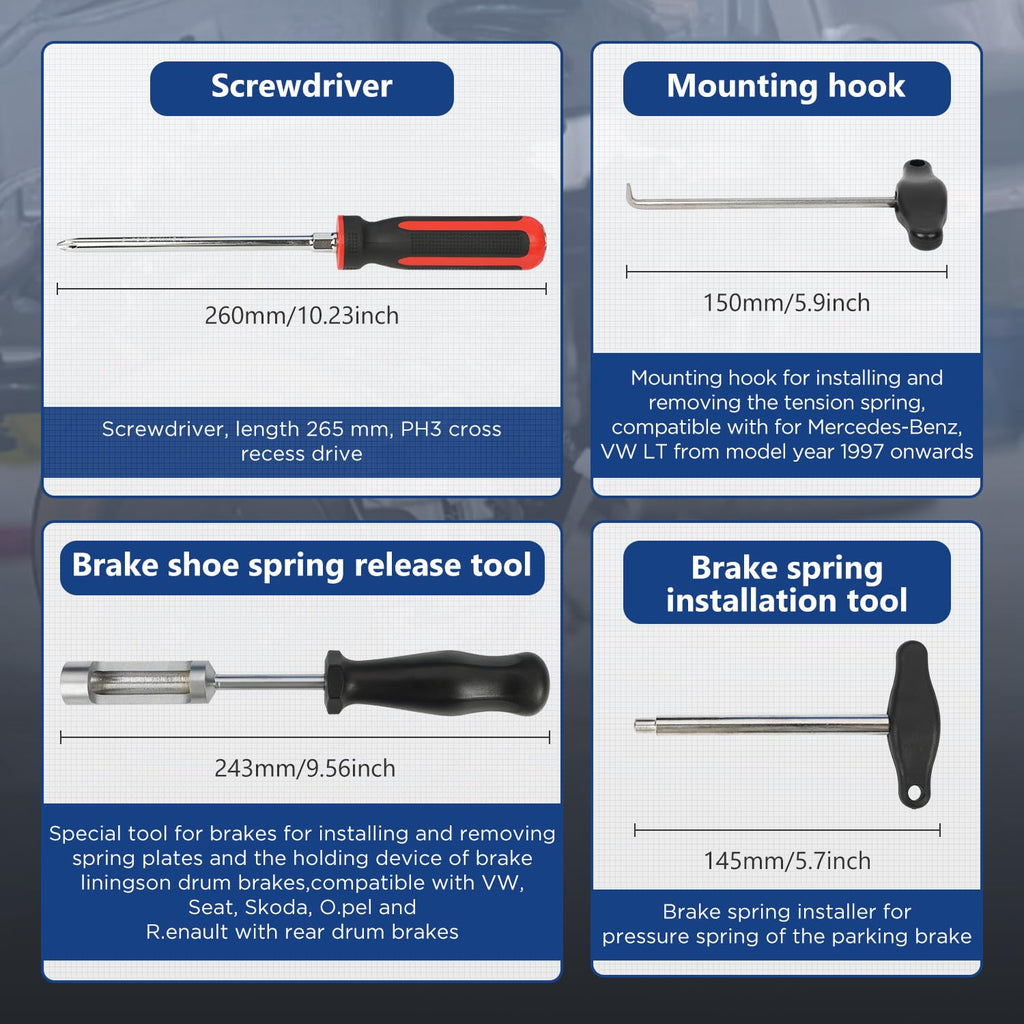 15 Pc Brake Drum Tool Kit W444