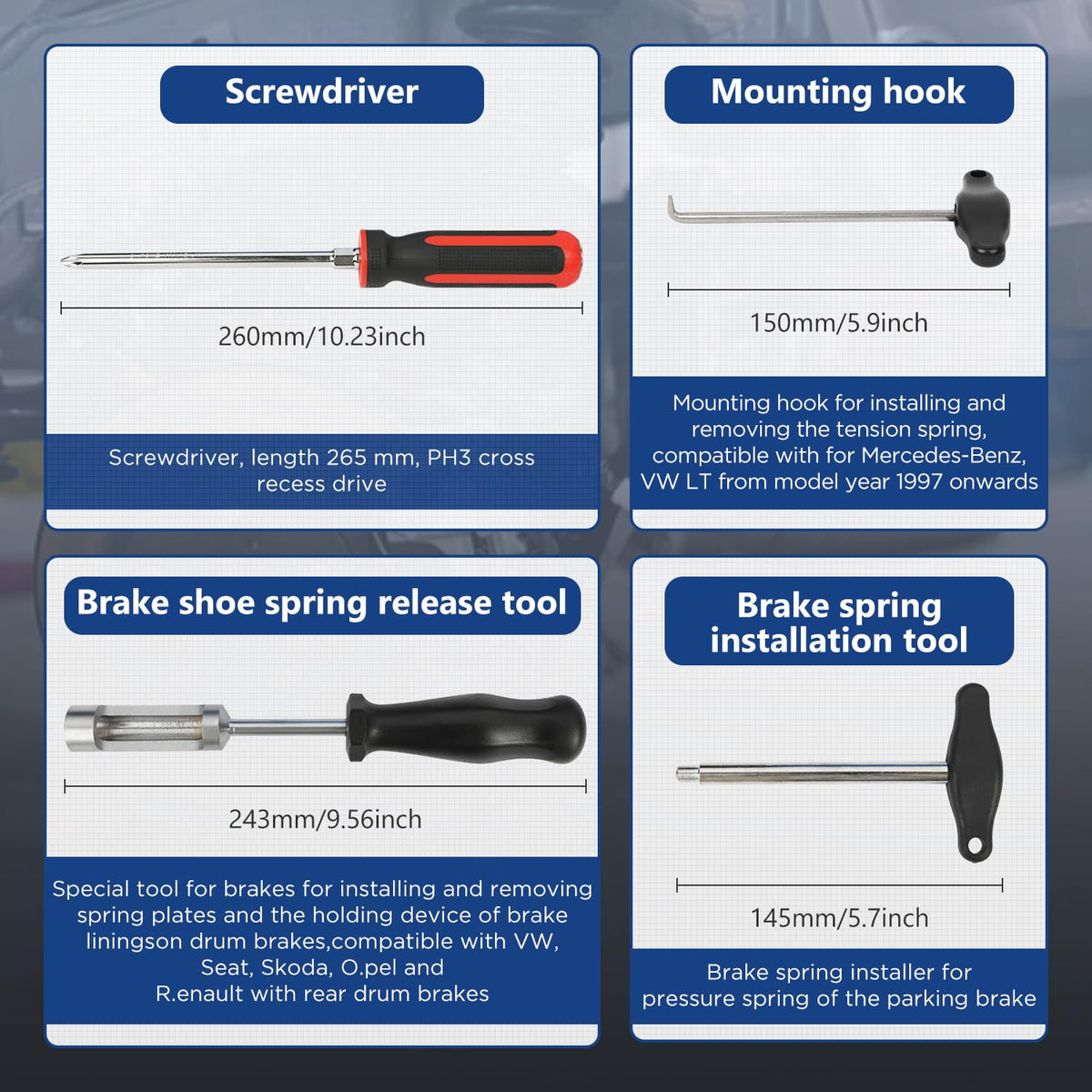 15 Pc Brake Drum Tool Kit W444