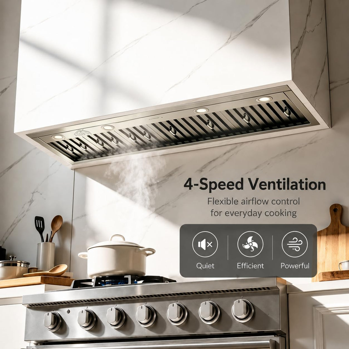 48 inch Stainless Steel Built-in Range Hood with Liner and Baffle Filter M631033