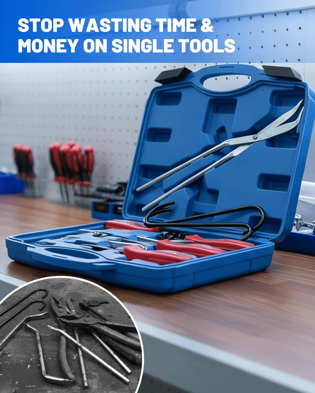 10-Piece Drum Brake Tool Kit with Case & Gloves Y42523